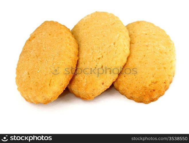 three cookies stacked isolated on white