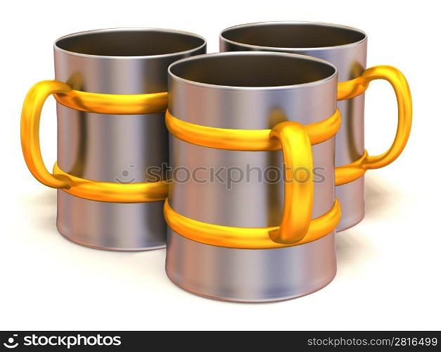Three cups. 3d
