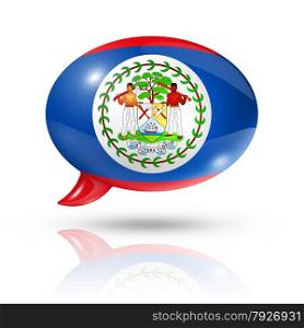 three dimensional Belize flag in a speech bubble isolated on white with clipping path. Belize flag speech bubble