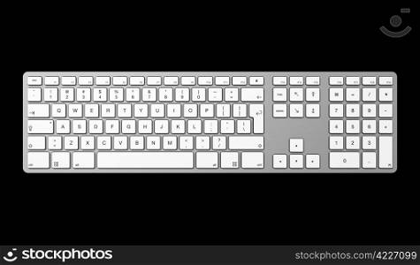 three dimensional computer Keyboard isolated on black. Computer Keyboard