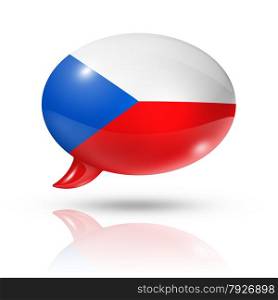 three dimensional Czech Republic flag in a speech bubble isolated on white with clipping path. Czech Republic flag speech bubble
