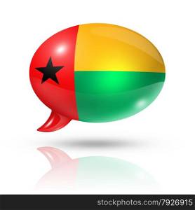 three dimensional Guinea Bissau flag in a speech bubble isolated on white with clipping path. Guinea Bissau flag speech bubble