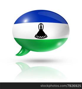 three dimensional Lesotho flag in a speech bubble isolated on white with clipping path. Lesotho flag speech bubble