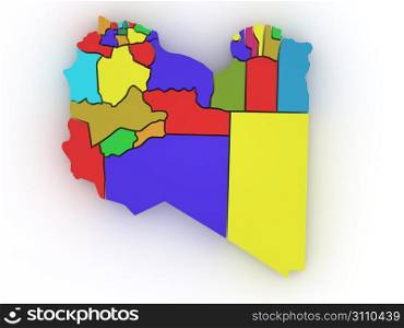 Three-dimensional map of Australia on white isolated background. 3d