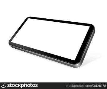 three dimensional mobile phone, digital tablet pc isolated on white whith clipping path. mobile phone
