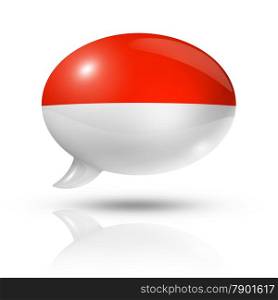 three dimensional Monaco flag in a speech bubble isolated on white with clipping path. Monaco flag speech bubble