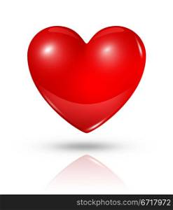 three dimensional red heart isolated on white with clipping path. Red Heart
