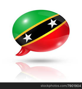 three dimensional Saint Kitts And Nevisflag in a speech bubble isolated on white with clipping path. Saint Kitts And Nevis flag speech bubble