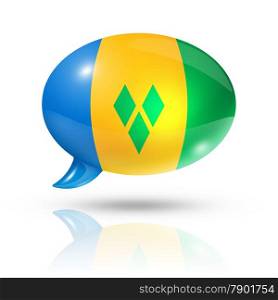 three dimensional Saint Vincent and the Grenadines flag in a speech bubble isolated on white with clipping path. Saint Vincent and the Grenadines flag speech bubble