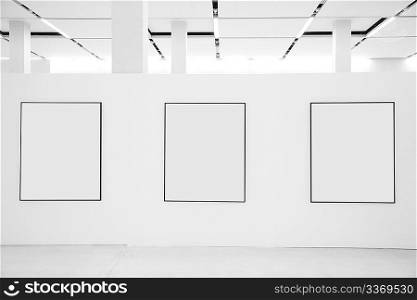 Three frames in showroom