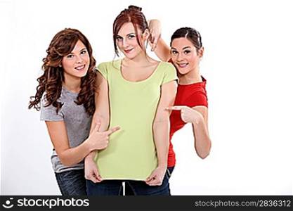 Three funny female friends