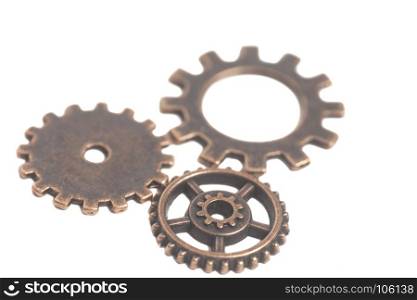 Three gears isolated on white background