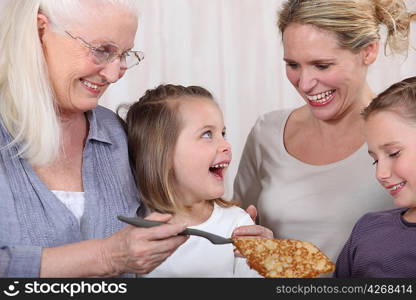 Three generations of women