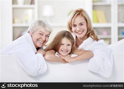 Three generations of women at home