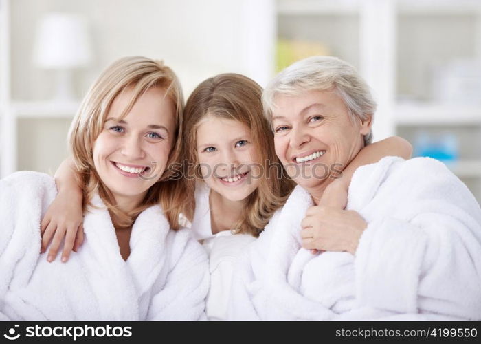 Three generations of women in the home