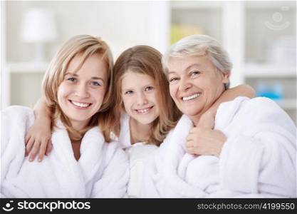 Three generations of women in the home