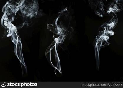 three great silhouettes white smoke