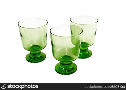 Three green glasses