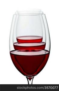 three half line wineglases