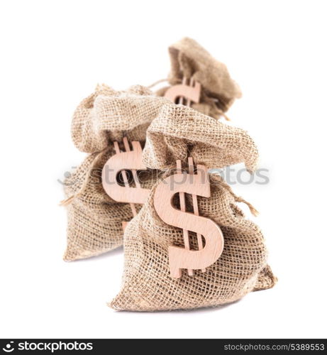 Three money bags with the dollar symbol