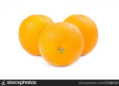 Three Orange fruits isolated on white background