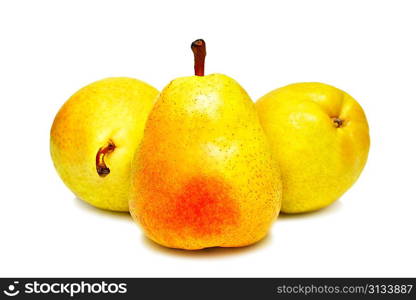 Three pears isolated on a white background