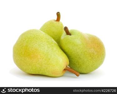 Three pears isolated on white background. Pears