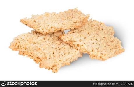 Three Pieces Of Home Grated Shortcake Isolated On White Background