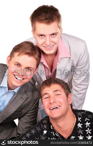 three smiling friends
