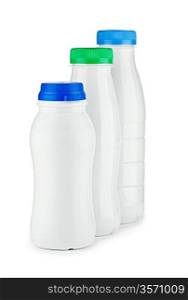 three white bottle isolated