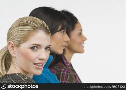 Three women in a row