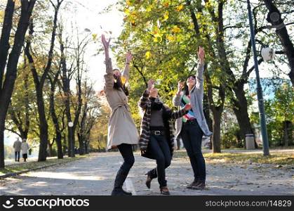 Three young ladies enjoying a day in nature
