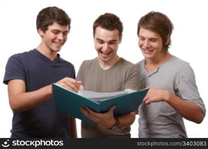 Three young people working and having fun together
