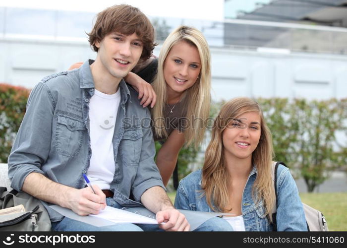 Three young students