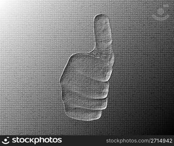 Thumb-Up Hand - Silver / Metalic hand gesture artwork.