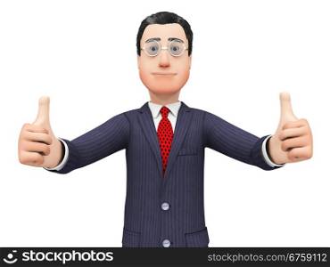 Thumbs Up Businessman Indicating All Right And Trade