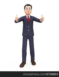 Thumbs Up Businessman Showing All Right And Agreement