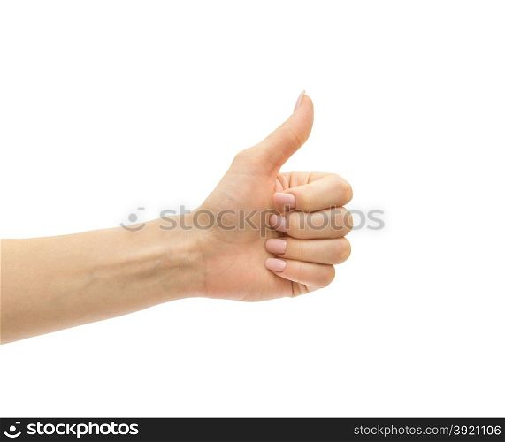 Thumbs up man&rsquo;s hand isolated on white background