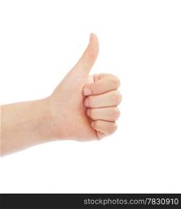 Thumbs up man&rsquo;s hand isolated on white background