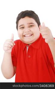 Thumbs up shown by a happy young boy