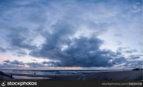 thunderclouds at sunset