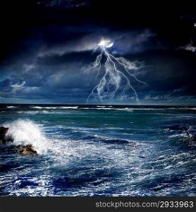 Thunderstorm in sea