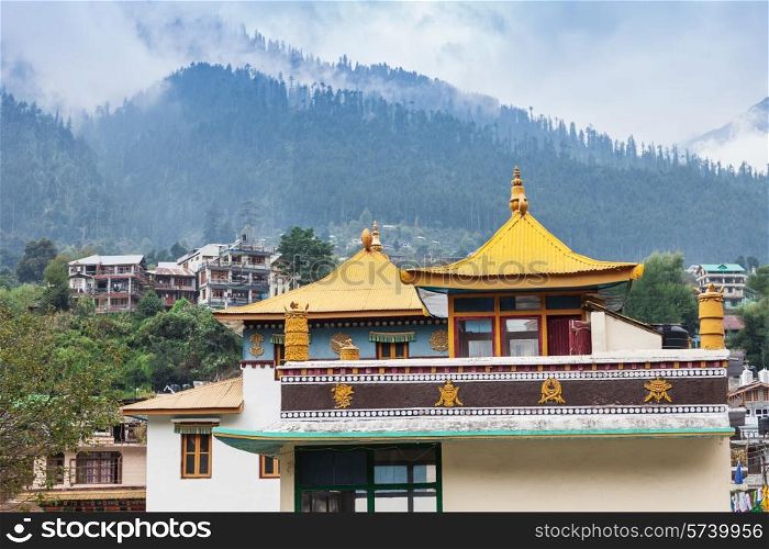 Tibetan monastery in Manali town, Himalaya, India