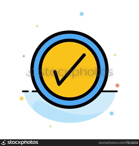 Tick, Interface, User Abstract Flat Color Icon Template