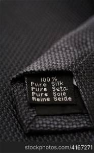 Tie, 100% pure silk label