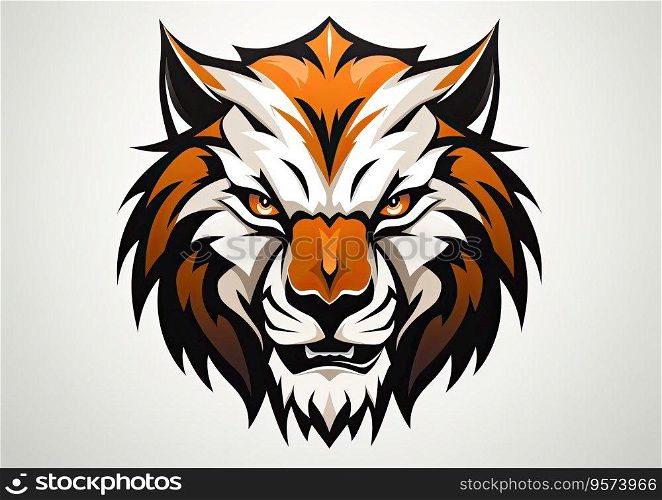 Tiger head or face angry concept.