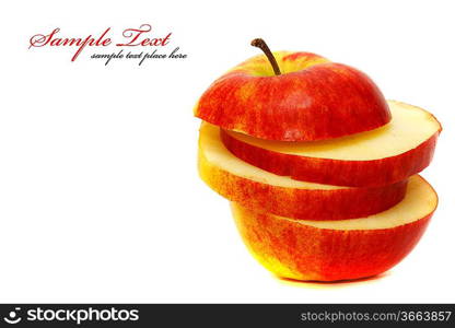 tile red and yellow apple isolated on the white background