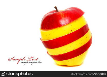 tile red and yellow apple isolated on the white background