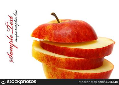 tile red and yellow apple isolated on the white background