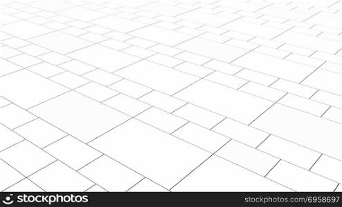 Tile white flooring, texture background, 3d illustration